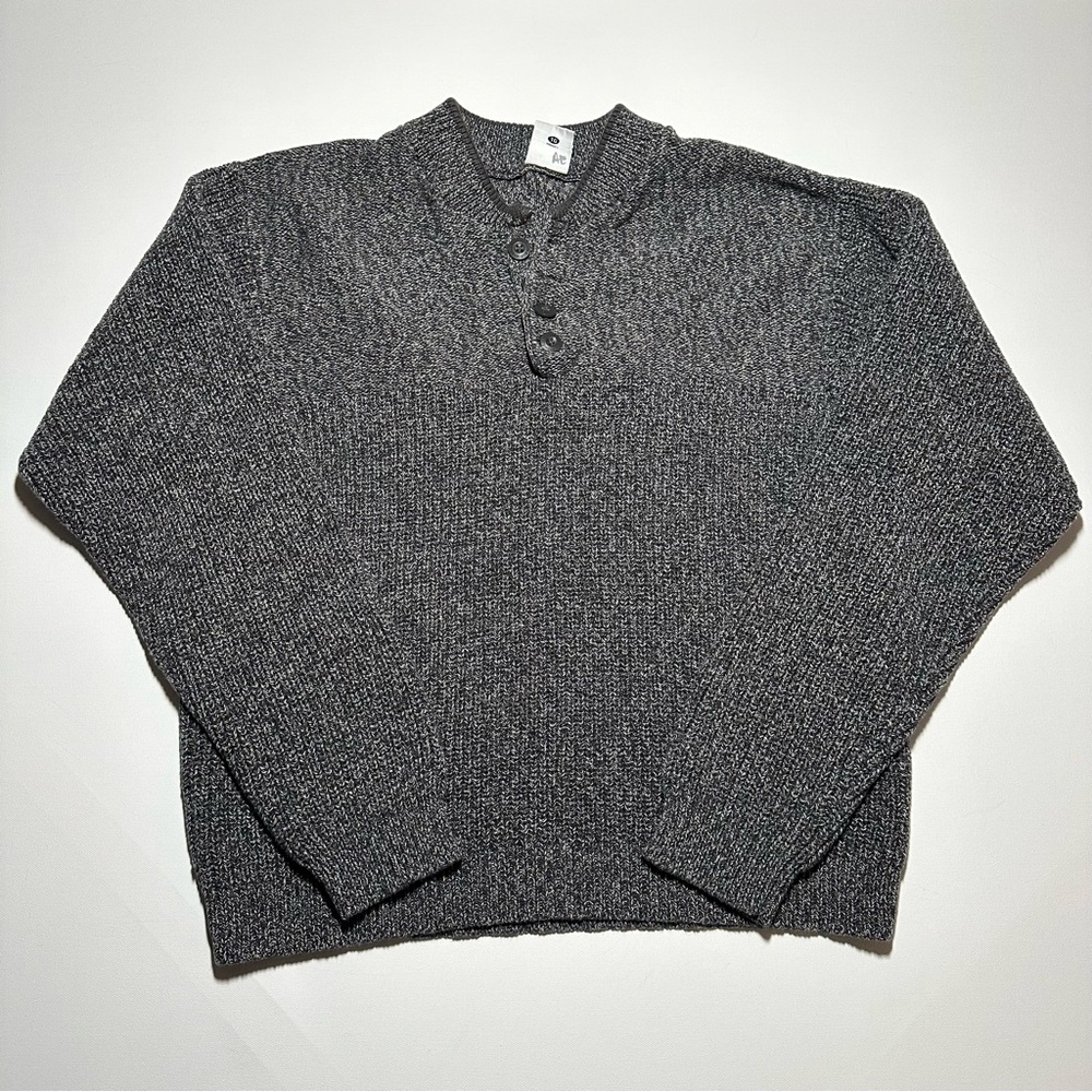 VINTAGE Columbia Knit Pullover Quarter-Button Pullover - Men's XL